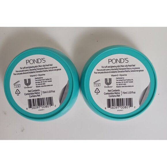 (2) POND'S Light Moisturizer, Vitamin E + Glycerine Non-Oily, 2.53oz - Picture 4 of 6